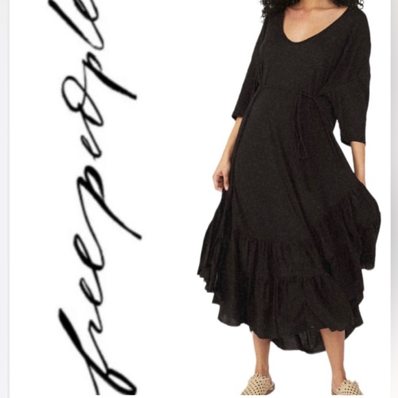 Free People Dresses & Skirts - FREE PEOPLE Beach Collection Sunseeker Maxi Dress Obsidian NWT